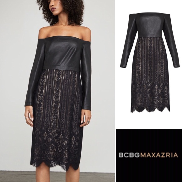 BCBGMaxAzria Dresses & Skirts - Bcbgmaxazria Off shoulder lace dress NWT